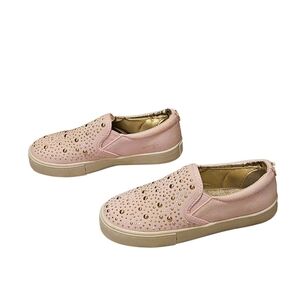 Michael Kors Pink Slip-On Sneakers w/Gold Accents